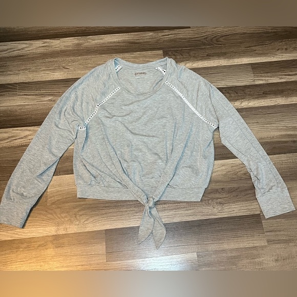 Shyanne Tie Front Long Sleeve Knit Top SZ Large - Picture 5 of 9